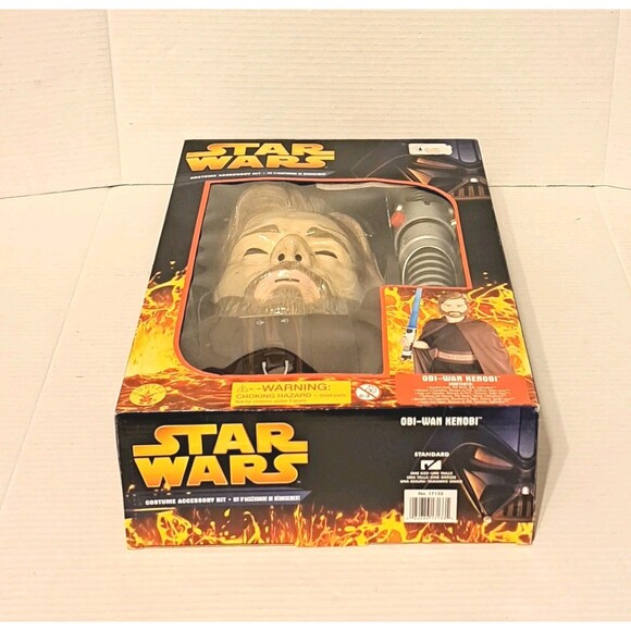 Star Wars Costume Kids One Size Obi Wan Kenobi Jedi Cosplay Kit Lightsaber Cloak - Picture 6 of 7